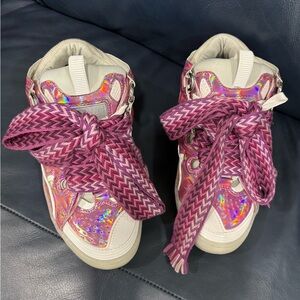 Lanvin Women's Holographic Sneakers with Pink and Purple Details